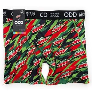 Odd Sox Mountain Dew Boxer Briefs Mens XL Underwear Red Green Mtn Dew Gift